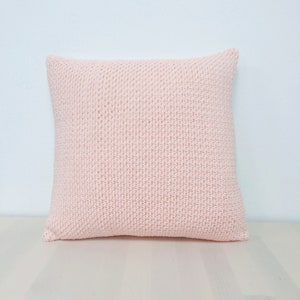 Pale Pink Crochet Cushion Cover | Throw pillow | pillow cover | Pretty cushion