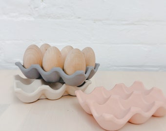 Concrete Egg tray | Jesmonite Kitchen storage | kitchen accessories | Modern decor | Egg Crate | Egg Holder | Easter gift present