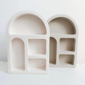 Small arch compartment shelf | Jewellery shelf | Desk organiser | Shrine shelf | Crystal storage | Ceramic display shelf | Trinket display