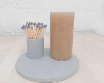 Ronde onderzetter van jesmoniet | pannenlap |  ronde displaystandaard | betonnen placemat | Betonnen woonaccessoires | Keukenaccessoires