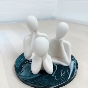Concrete Figures |  Modern concrete silhouette family |  Mini sculpture family | Jesmonite home decor | Wedding Birthday new home baby gift
