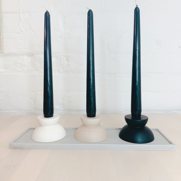 Dome Candle holder | Jesmonite concrete | Concrete candlestick holder | taper candle holder | Modern candle holder | Table decoration