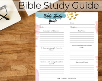 Printable Bible Study Guide, Faith Based Journaling (PDF)
