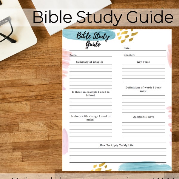 Bible Study printable, Bible Study Guide, Bible Planner Printable, Bible Reading Log, faith based journaling, Bible Study guide, journaling