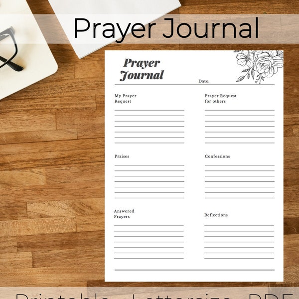 Prayer Journal Printable, Prayer Journal Guide, Prayer Tracker, Prayer Journal, Prayer Request Daily Prayer Journal, Faith Based Journaling