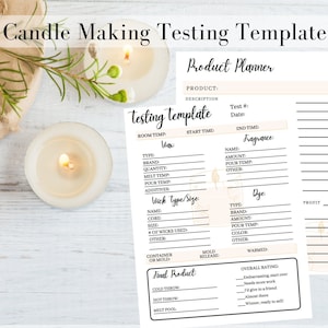 Candle Testing Template, Candle Making Testing Sheet, Candle Making planner, Candle Business Guide, Candle Testing Printable