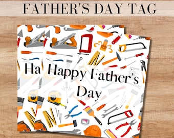 Father's Day Tool Gift Tag, Printable Dad Tag (PDF)