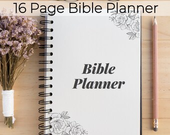 Floral Bible Planner, Prayer Journal, Sermon Notes (PDF Printable)