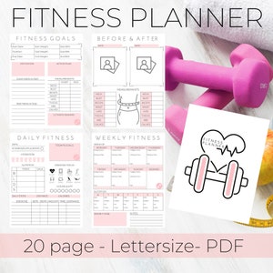 Fitness Planner, Wellness Planner, Workout Planner, Workout Tracker, Daily Fitness, Weekly Fitness, 30 day Challenge, Fitness Journal,
