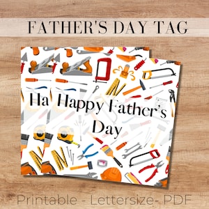 Happy Fathers Day Tag, Fathers Day Tag, Tool Tag,  Dad Tag, Fathers Day Favor Tag, Tool Gift Tag,  Fathers Day Tool Tag, Cookie Tag