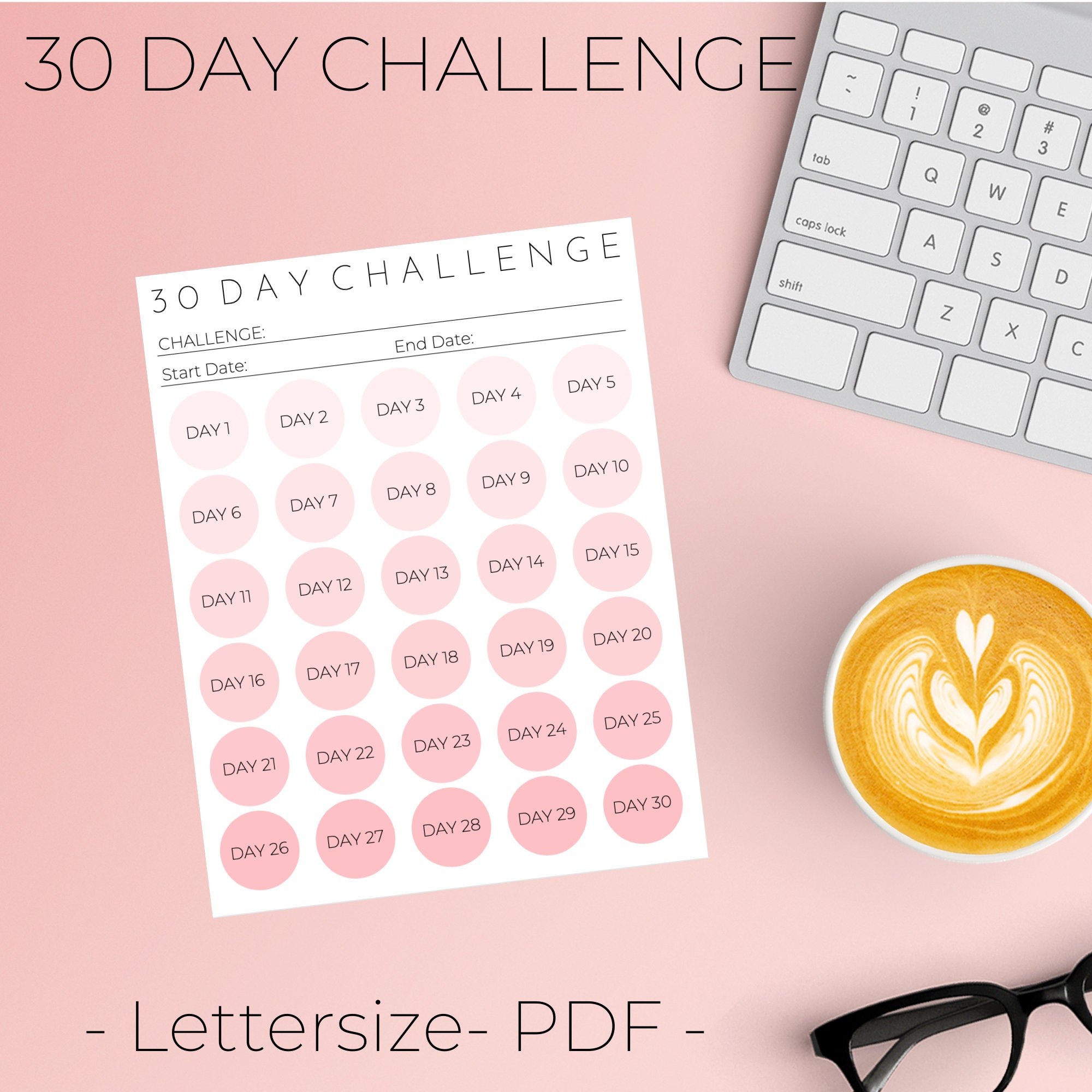 30 Day Challenge Habit Tracker Printable (PDF) - Etsy