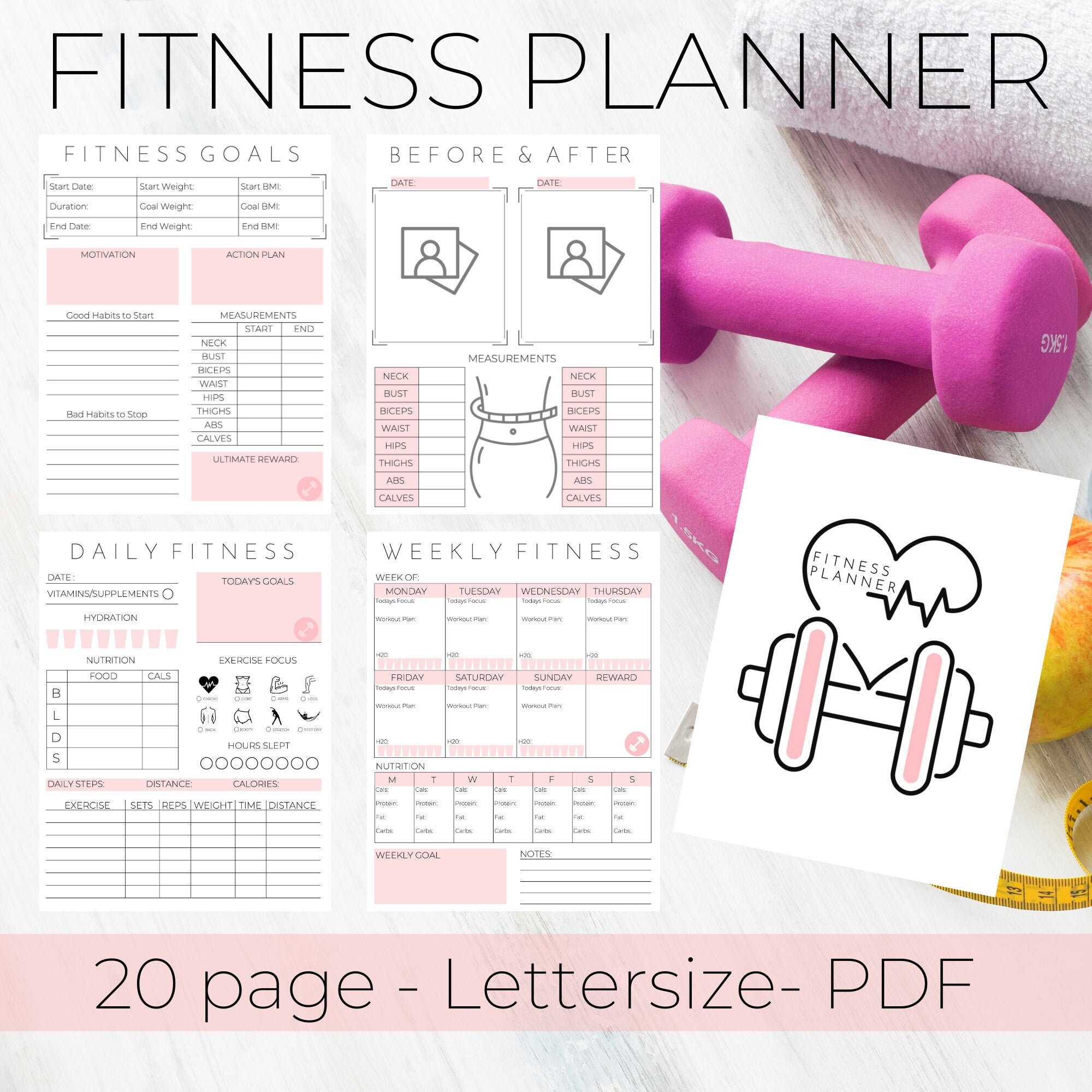 Fitness Planner Wellness Planner Workout Planner Workout Etsy Canada