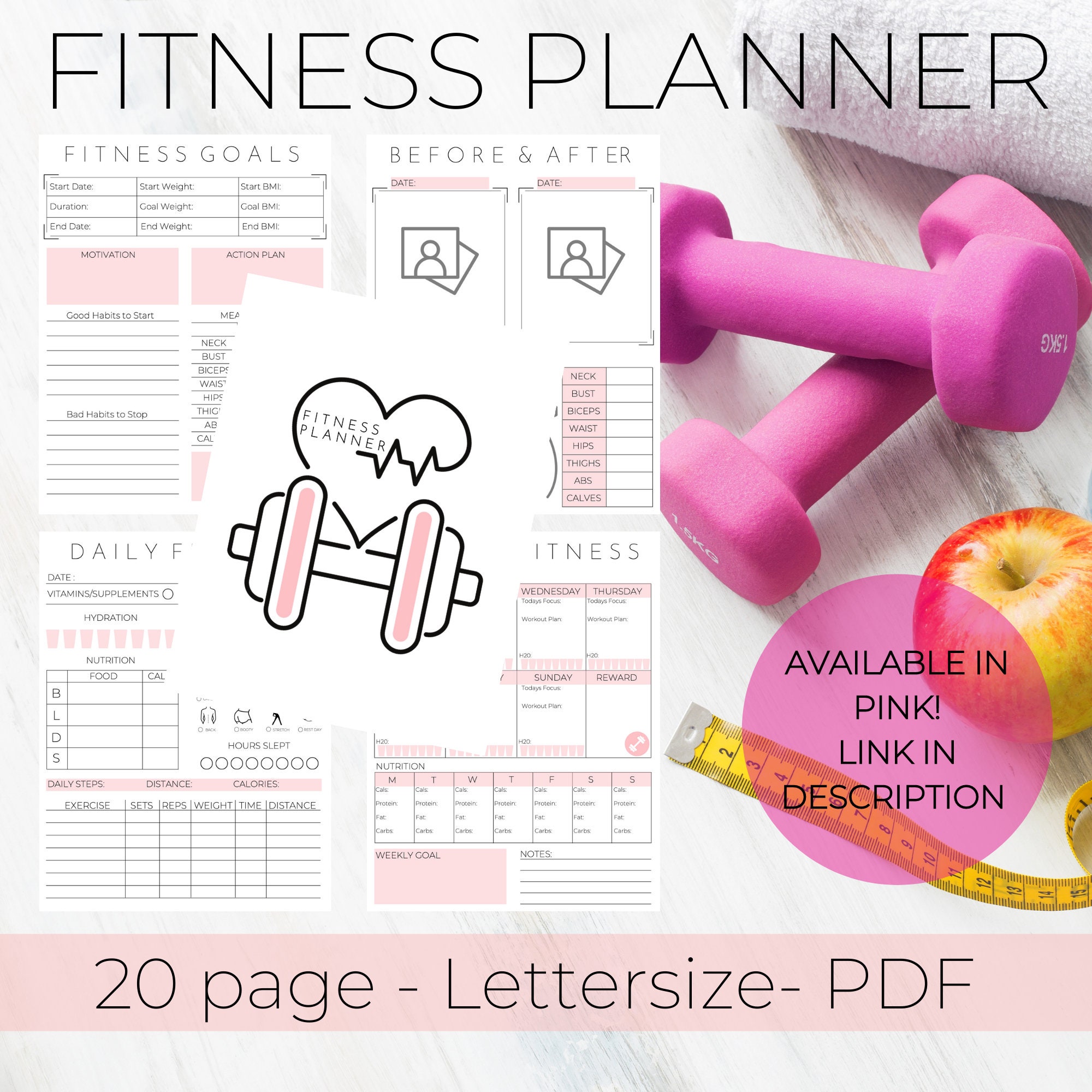 Fitness Planner Wellness Planner Workout Planner Workout Etsy