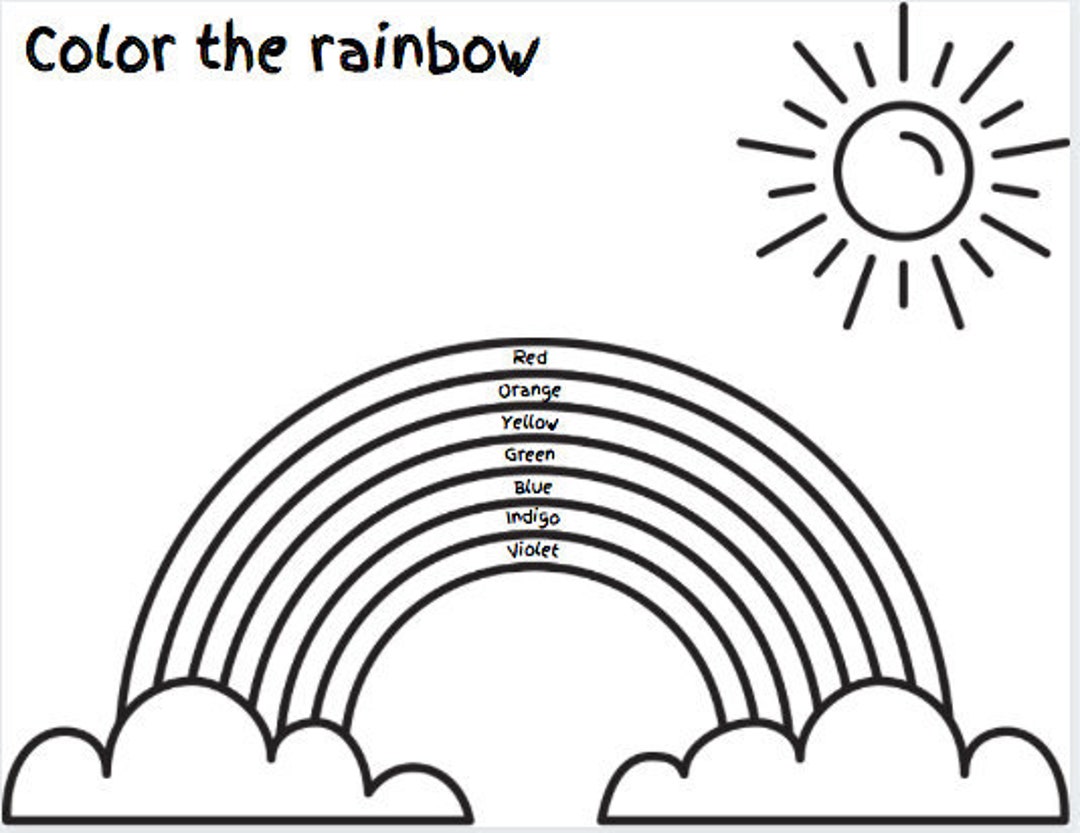 Rainbow Coloring Page Educational Worksheet Rainbow Coloring