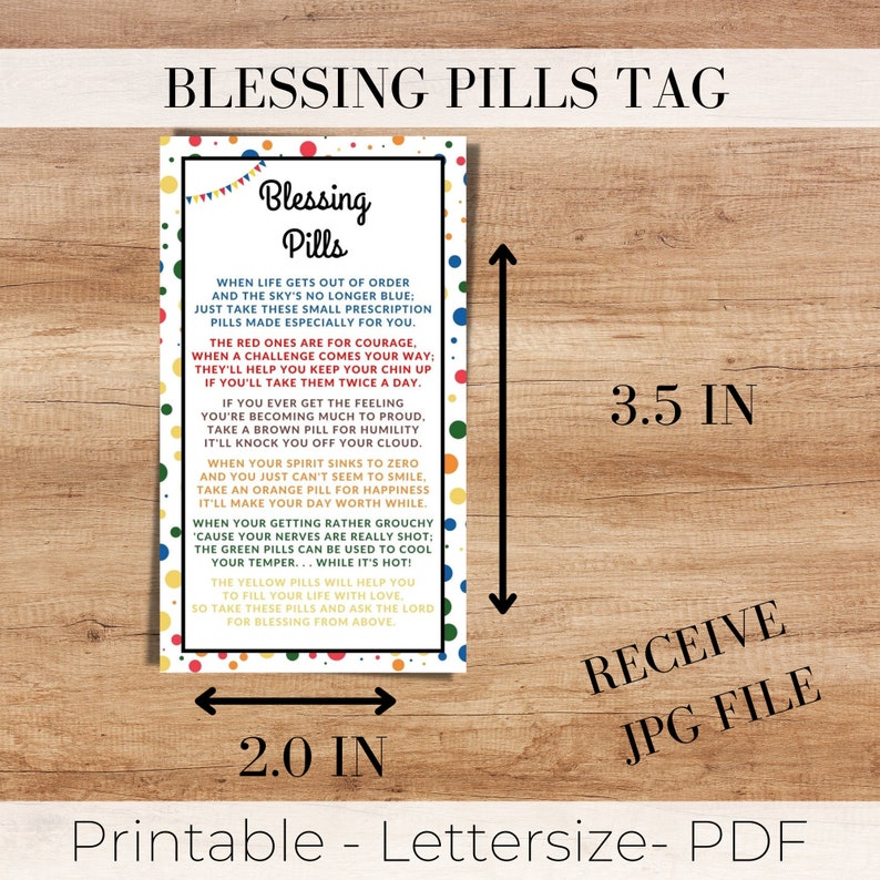 Blessing Pills Tag