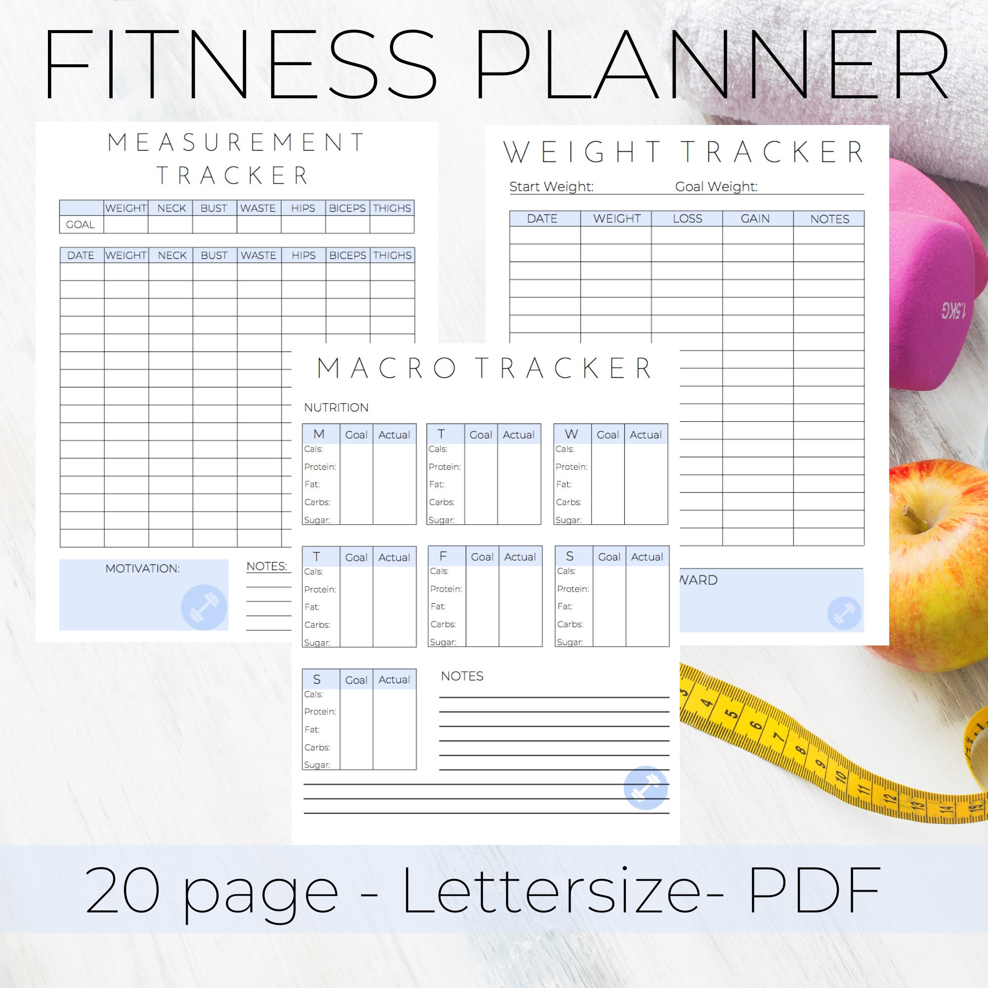 Fitness Planner Wellness Planner Workout Planner Workout Etsy