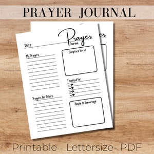 Prayer Journal, Bible Study Printable, Faith Based Journaling ...