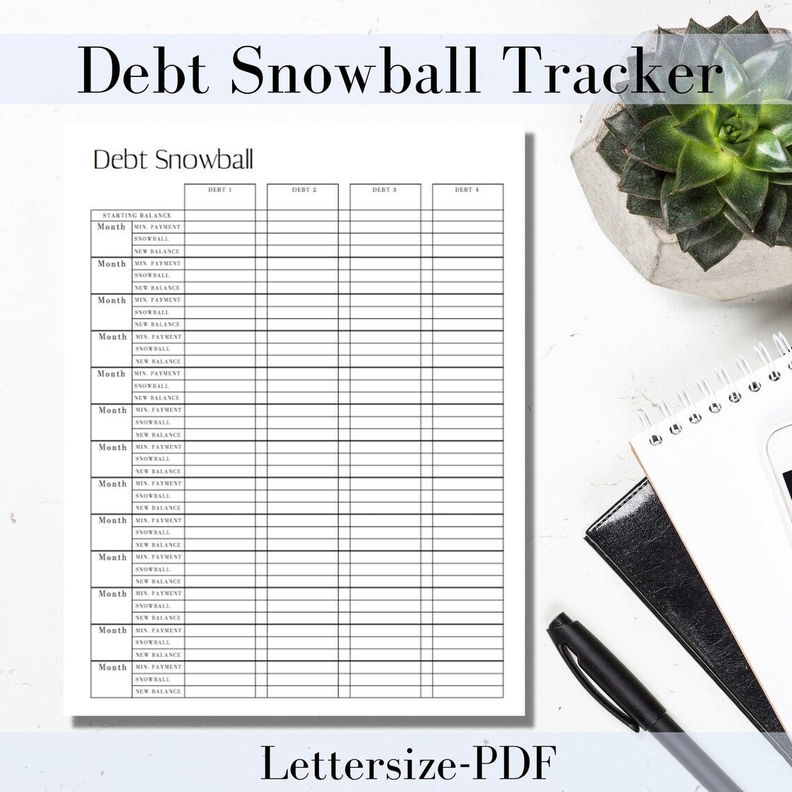 Debt Snowball Tracker Printable
