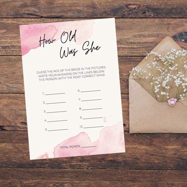 How Old Was She Game - Etsy