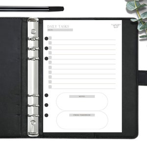 Printable Daily Task List for Planners | A5, A6, or Half Letter | Daily To Do List Planner Insert | Printable Planner Pages