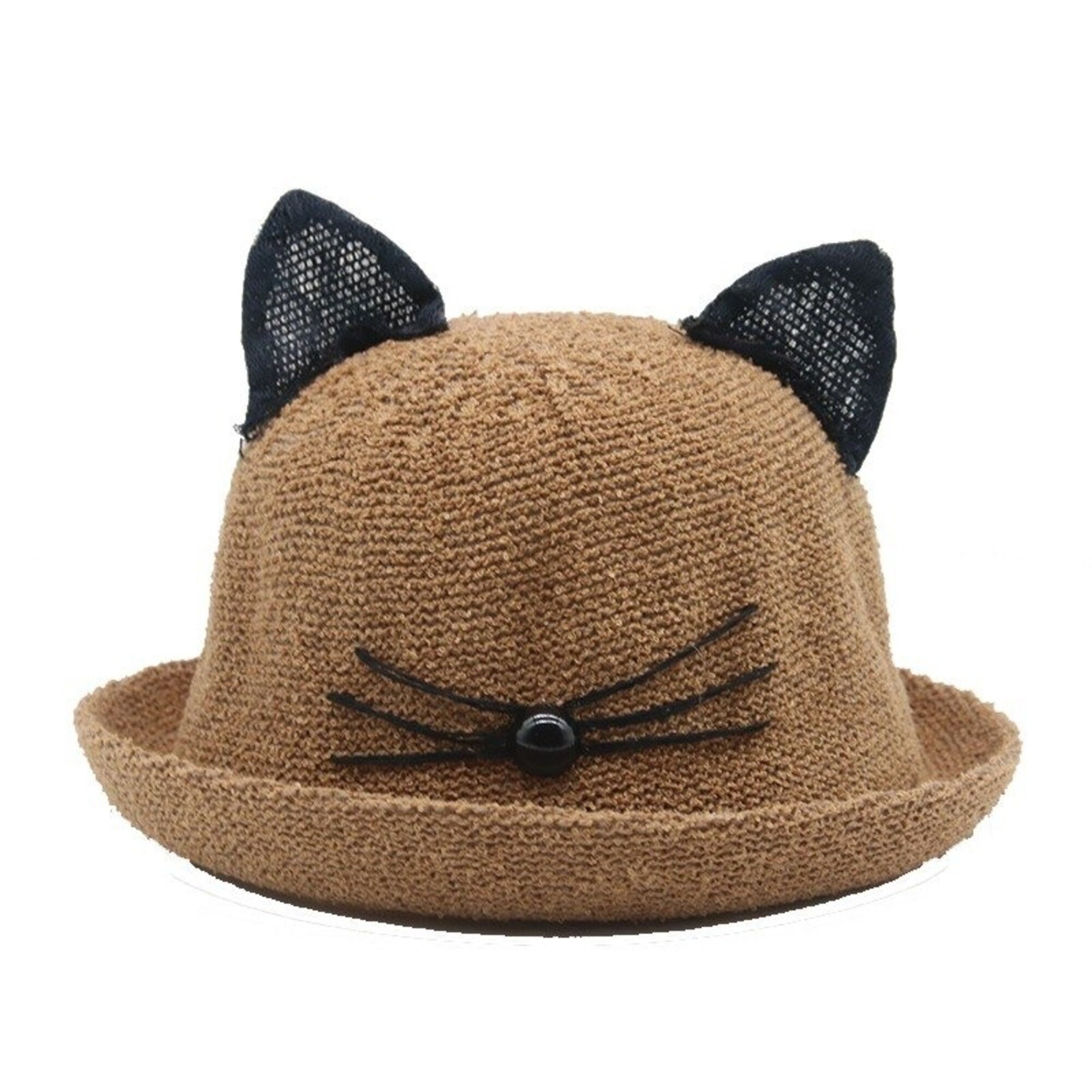 Cute straw bucket Hat Ear cat decorated hat for Kids Summer Etsy