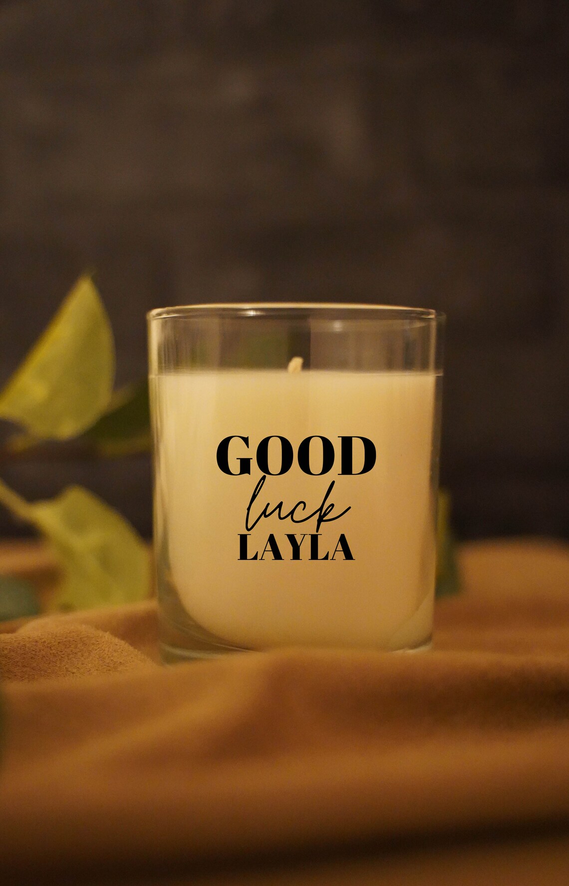 GOOD LUCK Personalised Scented Candle Etsy