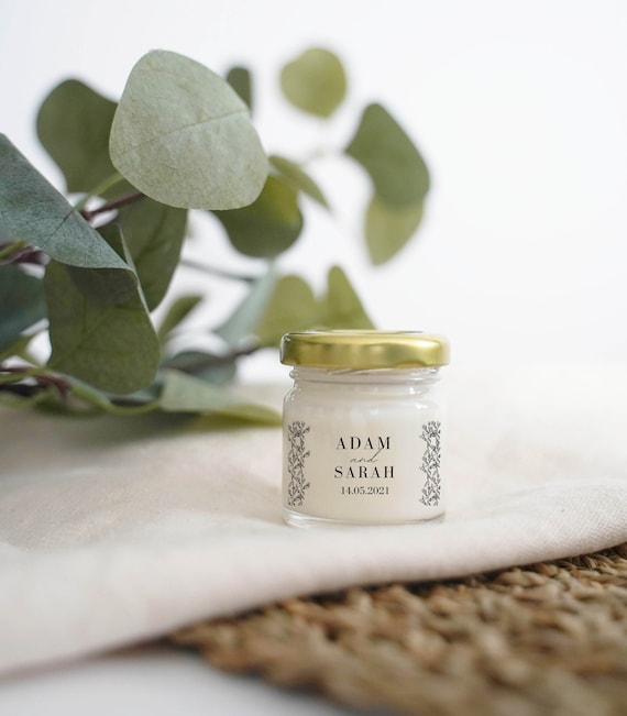 Personalised candles wedding favours deals