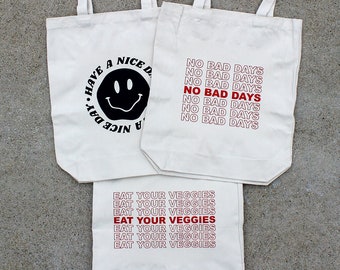 Canvas Tote Bag | Reusable Tote Bag | Grocery Bag, Teacher Bag, Beach Bag, & More!