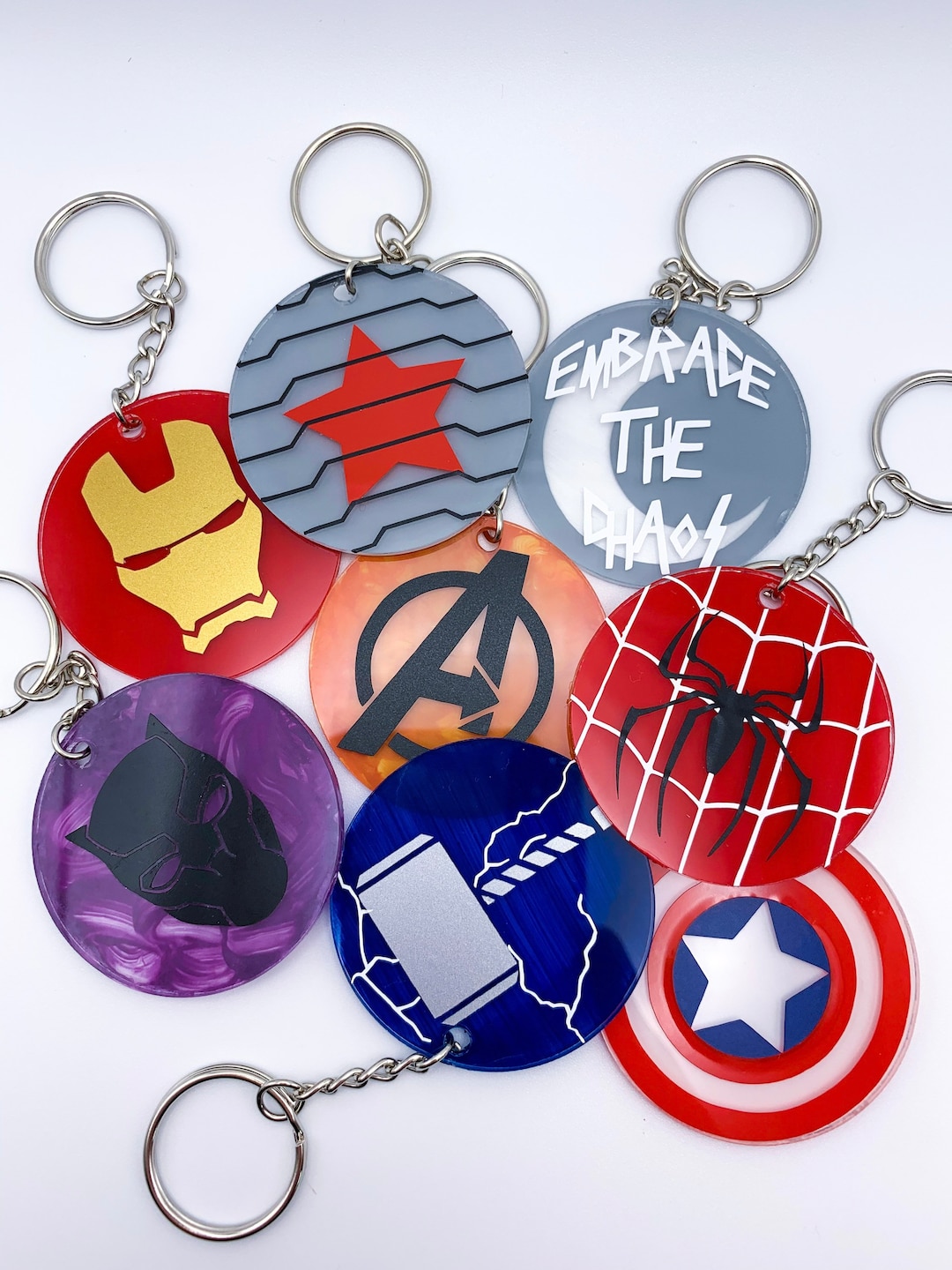 Marvel Acrylic Keychains Avengers Keychain superhero Etsy
