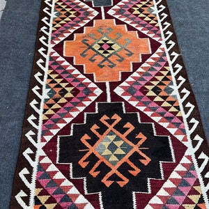 3x11 Turkish Runner Rug, Hallway Runner Rug, Oushak Runner Rug, Antique Runner Rug, Narrow Rug, Neutral Runner Rug, Kitchen table Runner