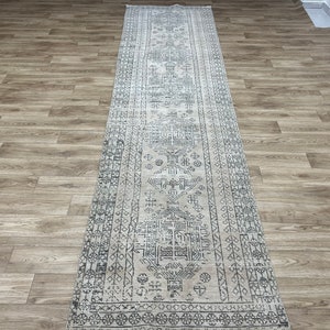 3x12 Neutral Turkish Runner rug,3x12 Vintage Runner Rug, Oushak Runner Rug,Farmhouse Runner Rug, Hallway Runner Rug, 3x12 Runner Rug