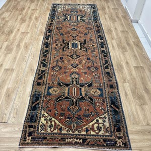 3x11 Turkish Runner Rug, Handwoven Runner Rug, Oushak Runner Rug, Antique Runner Rug,  Neutral Runner Rug, Kitchen table Runner