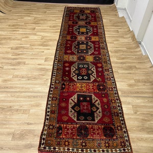 Extra Long Antique  Runner Rug 3x15 feet, Turkish rug runner, Oushak Runner Rug, Vintage decor runner rug, Hallway runner rug,