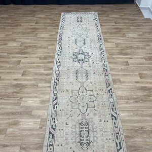 3x12 Neutral Turkish Runner rug,3x12 Vintage Runner Rug, Oushak Runner Rug, Antique Runner Rug, Hallway Runner Rug, 3x12 Runner Rug