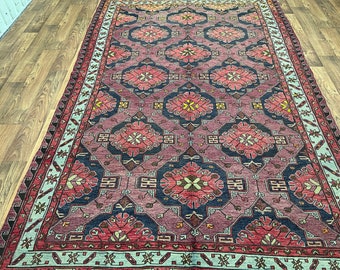 7x10 Vintage Turkish Rug, Sumac Desing Area Rug, 7x10 Oushak Rug, Handmade Antique Rug, Boho Rug, Area Rug 7x10, traditional rug,