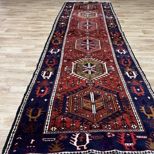 3.5x11 Turkish Antique runner rug, vintage runner rug,runner rug/ handmade runner rug/ oushak runner rug/ hallway runner rug/3x11 runner rug