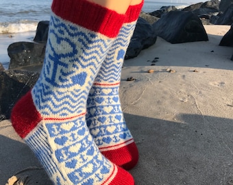 Instruções de tricô de meias / padrão MOIN-MOIN-SOCKS / meias de tricô / padrão de tricô / meias de instruções de tricô