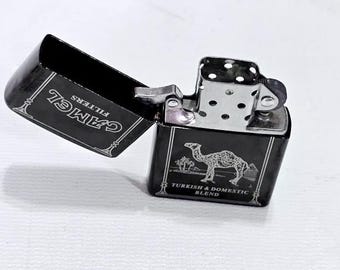 Rare Turkish Camel Filters Vintage Mini Metallic Lighter Flat Size Cigarettes Zippo Camel Lights Limited Double Processing Lighter Case Unu
