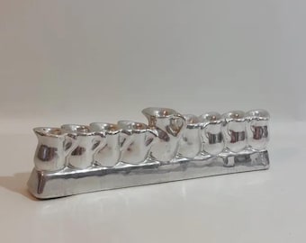 Rare  Chanukah Menorah Hanukkah Jewish Judaica Jerusalem Israel CandleStick Holder Ceramic 28CM