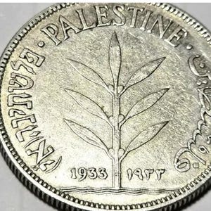 Palestina Hundra Mils Antik Mynt 100 Obligatoriska Miles 1933 VF Skick