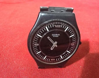 Vintage Quartz Wristwatch Made By Swatch Switzerland AG 1999 Skin Noir Black Watch