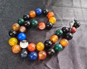 Very Rare Vtg Mixed Prayer Beads Multi Colored Beads Natural Jewelry Gemstones Necklace