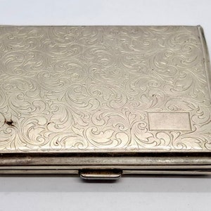 Sammlerstücke Rauchen geschnitzte Zigarette Silber Fall Halter Box Vintage Deutschland Tasche Zigarettenetui
