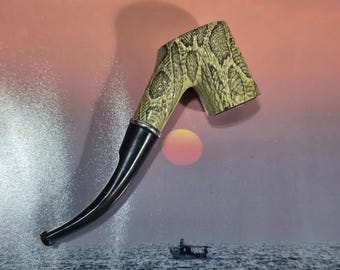 Vintage Tobacco Pipe Carved Imported Briar High-Quality Vintage Pipe