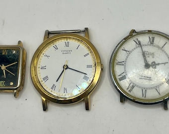 Vintage Citizen Quartz Watches - Stainless Steel - For Parts/Repair (Lot of 3)