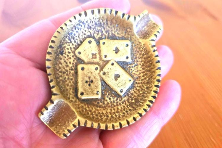 ヴィンテージ レア商品 ミニチュア灰皿 1960年代 真鍮製 タバコ