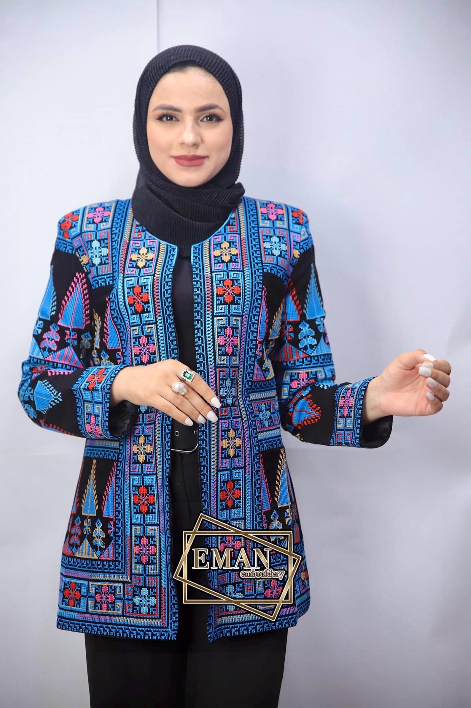 Lilac Thobe/Abaya – Handmade Palestinian Tatreez Crepe Georgette