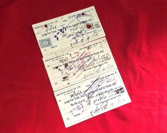 3 American checks American Dress Co 1948/1952 Anglo-Palestine Bank