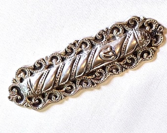Vintage Sterling Silver Mezuzah Case: Handmade Jewish Scroll, Jerusalem