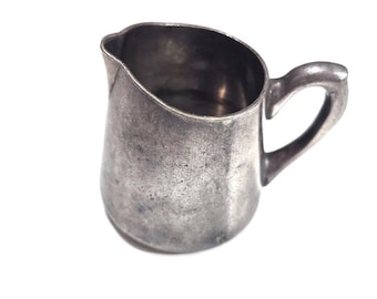 Old Miniature Milk Jug Handle Silver Plated Creamer Signed - E. Paustian 90